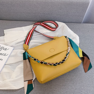 

Advanced sense of foreign style womens bag chic small fresh scarves broadband bag new 2019 Korean shoulder bag Messenger bag