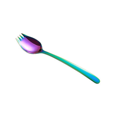 

2 in 1 Stainless Steel Spork Salad Noodles Fork Spoon Travel Picnic Tableware