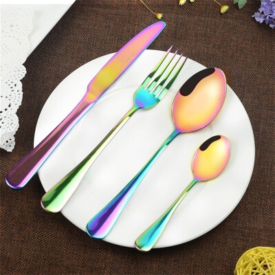 

4pcs Iridescent Unicorn Stainless Steel Cutlery set Unique Amazing Colour