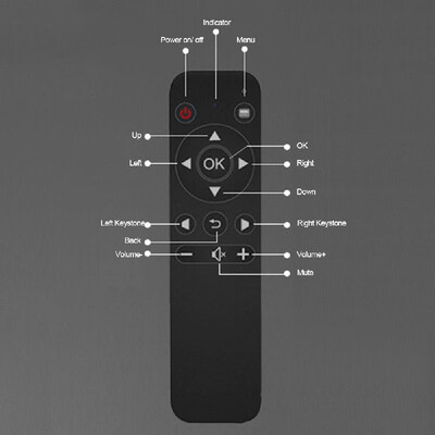 

DLP100W Mini DLP Smart Projector 170 ANSI Lumens 100 Inch Screen 3000mAh Battery USB TF HD IN Audio Out Emergency Power Bank for H