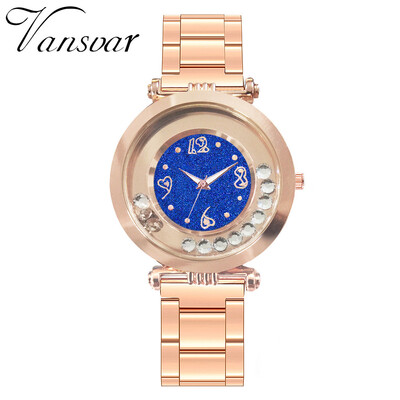 

Vansvar Women Watches Bead Rotating Dial Ladies Quartz Wristwatch Starry Sky Rose Alloy Strap Clock Dress Gift Zegarki Damskie50