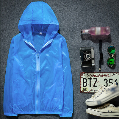 

Mens Jacket Hoodie Zipper Quick Dry Fit UV Protection Coat Long Sleeves Zipper