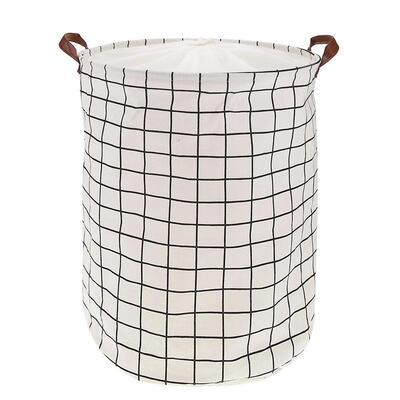 

Folding Drawstring Canvas Laundry Basket Kids Toys Bucket Storage Organizer