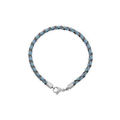 

Braided Leather Cord Bracelet Makings with 316 Stainless Steel Lobster Claw Clasps LightSkyBlue 170x3mm