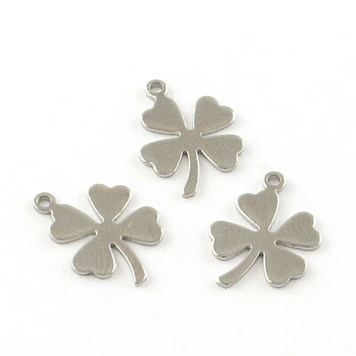 

Clover Smooth Surface 201 Stainless Steel Blank Stamping Tag Charms Stainless Steel Color 13x95x06mm Hole 1mm
