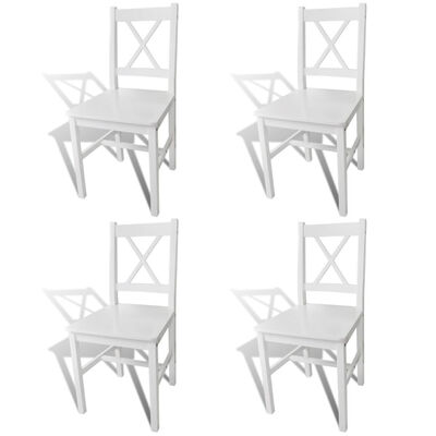 

Dining Chairs 4 pcs Wood White