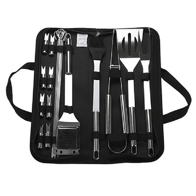 

BBQ Grill Tools Set Heavy Duty Stainless Steel Barbecue Pastry Baking Utensils Set Kicthen Cooking Food Accessories Kit with Stora
