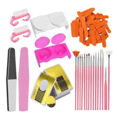 

DIY Nail Art Files Kits Dust Brush UV Gel Polish Manicure Pedicure Tools