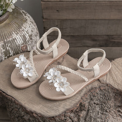 

"Live welfare" fairy wind sandals women 2019 summer new womens shoes Joker beach shoes flat gladiator sandals