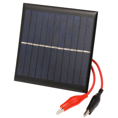 

1W55V Portable Solar Charger With Alligator Clip Compact Solar Panel For GardenTrafficEmergency Light Solar Pump Outdoor Adver