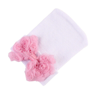 

Newborn Baby Infant Girl Comfy Big Flower Bowknot Hospital Cap Beanie Hat Sequin