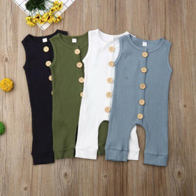 

Newborn Kids Baby Boy Girls Cotton Romper Jumpsuit Bodysuit Clothes Outfit 0-18M