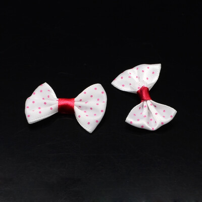 

Handmade Woven Costume Accessories Dot Pattern Ribbon Bowknot White 23x35x6mm