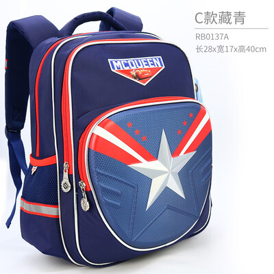 

Disney Childrens Schoolbag Primary School Boys 1-3-4 Grade Cartoon Kids Backpack Reduced Protection Ridge Backpacks Navy Blue RB0137A