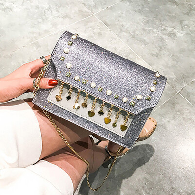

Tailored Women Sequin Chain Colorful Small Square Bag Wild Shoulder Messenger Bag