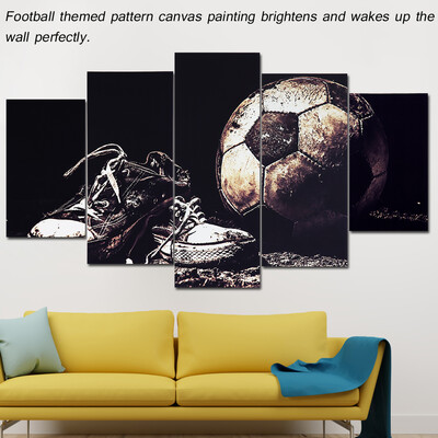 

Canvas Wall ArtFootball & Shoes Canvas Painting 5 Panels Printed Picture Wall Art Home Office Bedroom Decor Wall Picture