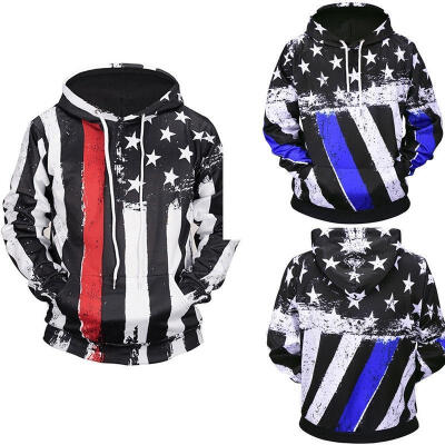 

American Flag Print WomenMen Hoodie Unisex Casual Sweater Top Sport Jumper Hot