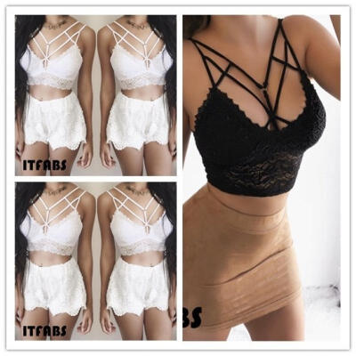 

Fashion Women sexy casual solid color low-cut bandage sleeveless summer vest top