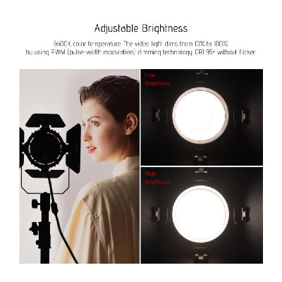 

Andoer LS-60D Daylight 5600K Color Temperature Dimmable LED Video Light 60W Output CRI 95 with Barn Door Remote Controller 10 Cha