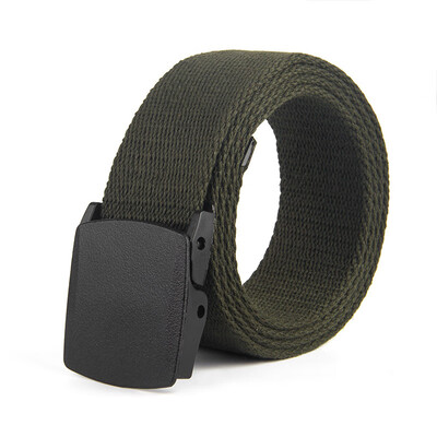 

No metal Unisex Belt Solid Color Canvas Automatic Buckle Men belt Casual youth Students Cowbody pants belt