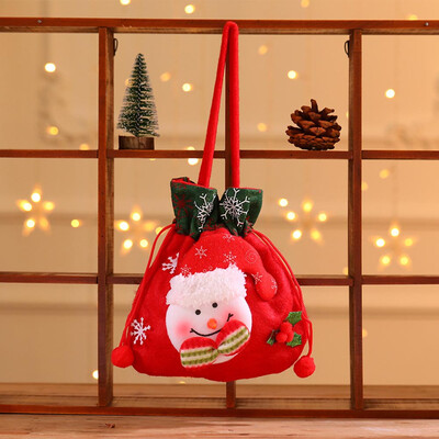 

Merry Christmas Gift Handbag Drawstring Candy Bag Santa Claus Gift Bag Home Party Xmas Decoration