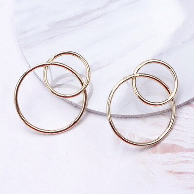 

New Fashion Exaggerated Big Circle Round Drop Earrings for Women Studs Gold Color Earring Club Party Jewelry Punk oorbellen