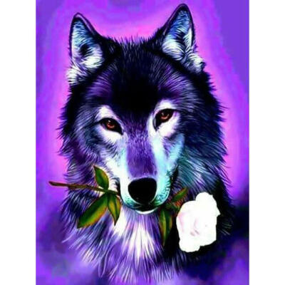 

5D DIY Full Drill Diamond Painting Flower Wolf Cross Stitch Embroidery Kits