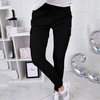 

Womens Ankle Length Pants Cotton High Waist Solid Color Trousers Ladies Pants