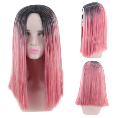 

〖Follure〗Pink Short Straight Heat Resistant Synthetic Hair Wig For Womens Cosplay Party