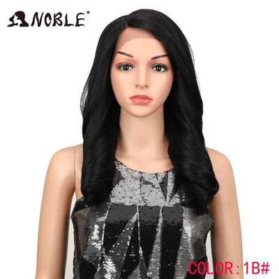 

Noble 20"Inch High Temperature Fiber Hair Omber Gold Wavy Hair Long Loose Wavy Wigs Red Synthetic Lace Front Wig For Black Women