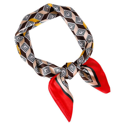 

Korean Women Girls Dot Printing Square Imitate Silk Scarf Kerchief 70x70cm
