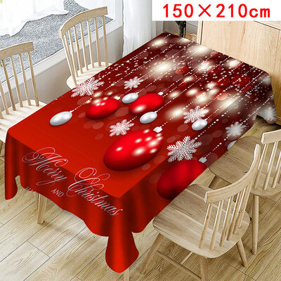 

Tailored Christmas Tablecloth Print Rectangle Table Cover Holiday Party Home Decor