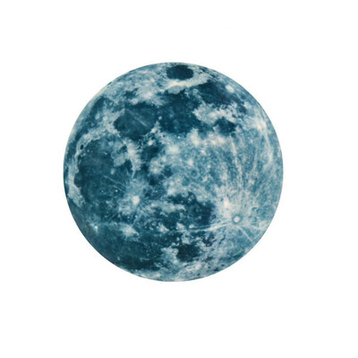 

〖Follure〗2PCS 3D Moon Fluorescent Wall Sticker Removable Glow In The Dark Sticker