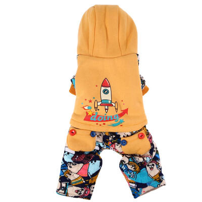

Winter Warm Dog Cotton Clothes Hoodie Four Leg Pet Coat Star Sky