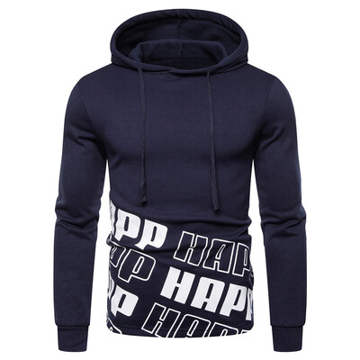 

Toponeto Men Autum Winter Long Sleeve Hooded Sweatshirt Printed Outwear Tops Blouse