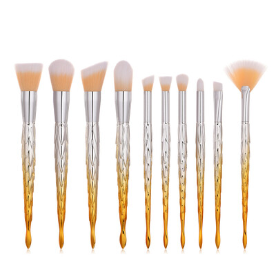 

〖Follure〗10PCS Yellow Cosmetic Makeup Brush Brushes Foundation Powder Eyeshadow Brush Set