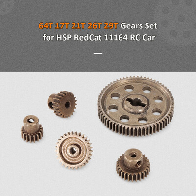 

Siaonvr Differential Main Metal Spur Gear 64T 17T 21T 26T 29T for HSP 110 RC Car