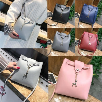 

Hot Sale Women Handbag Small Bucket Shape Bags PU Leather Shoulder Crossbody Bag