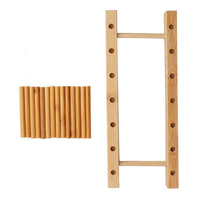 

Greensen Six Grid Wooden Foldable Sink Dish Drainer Plate Cutlery Dryer Draining Rack Holder Kitchen