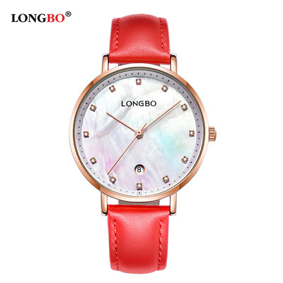 

New leather strap watch female models waterproof quartz diamond mother-of-pearl dial womens watch 5040