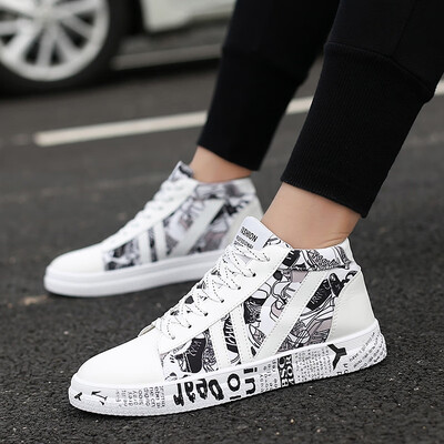 

In autumn Korean version of canvas mens shoes ins leisure high-top board shoes increase in summer Joker tide shoes