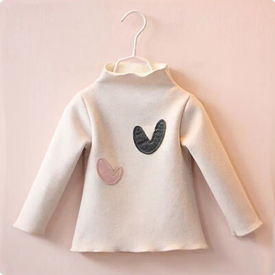 

Childrens sweater Love print plus velvet thick Turtleneck girls sweater autumn winter long sleeve Cotton warm pullover tops kid