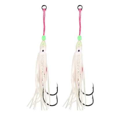 

2PCS Fishing Soft Lures Octopus Squid Skirt Soft Baits with Hooks