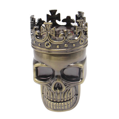 

3 Layers Skull Metal Herb Tobacco Spice Smoking Grinder Hand Crank Crusher