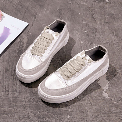 

2019 Shoes Women Spring New Sports Shoes Womens Thick Bottom Joker Korean Student Lace Cake Round Head Harajuku