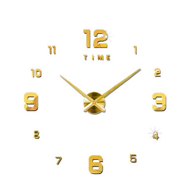 

DIY Wall Clock Frameless 3D Mirror Wall Clock Large Mute Wall Stickers for Living Room Home Decorations