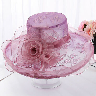 

SUNSIOM Womens Retro Wide Brim Kentucky Derby Sun Hat Wedding Tea Party Church Visor Cap