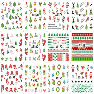 

〖Follure〗12Patterns Water Decals Nail Art Transfer Stickers Big Sheet Manicure Decoration