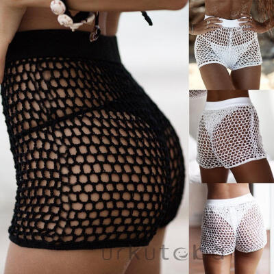 

The New&Hotsale Sexy Women Hollow Out Crochet Bikini Swimwear Cover Up Shorts Fishnet Net Pants