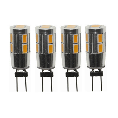 

Sencart 4pcs G4 10SMD 5630 White Warm White Back Pin 6000K 3000K Home Spot Light LED Cabinet Bulbs DC12V